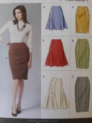 8750 VOGUE EASY FIT SEAMED SKIRTS OR FLARE SKIRTS PATTERN 12-20  uncut